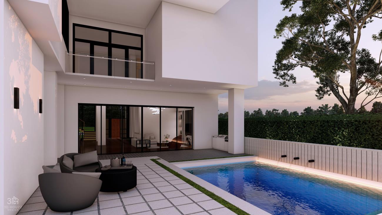 4002 Colquitt rear patio — River Oaks, Houston TX